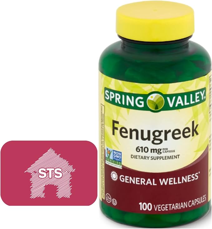 Spring Valley Fenugreek 610 mg, 100 Count + STS Sticker.