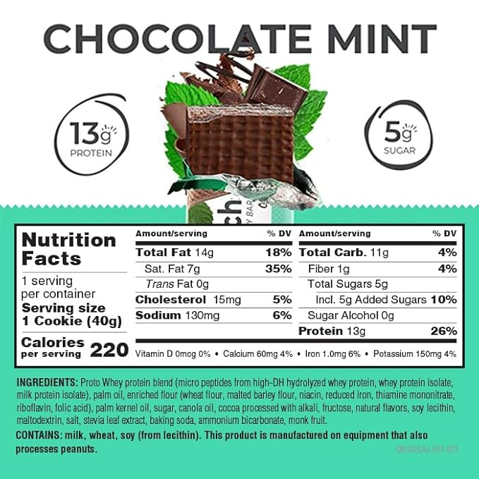 Power Crunch Protein Wafer Bars, High Protein Snacks with Delicious Taste, Chocolate Mint, 1.4 Ounce (12 Count) (Pack of 2)