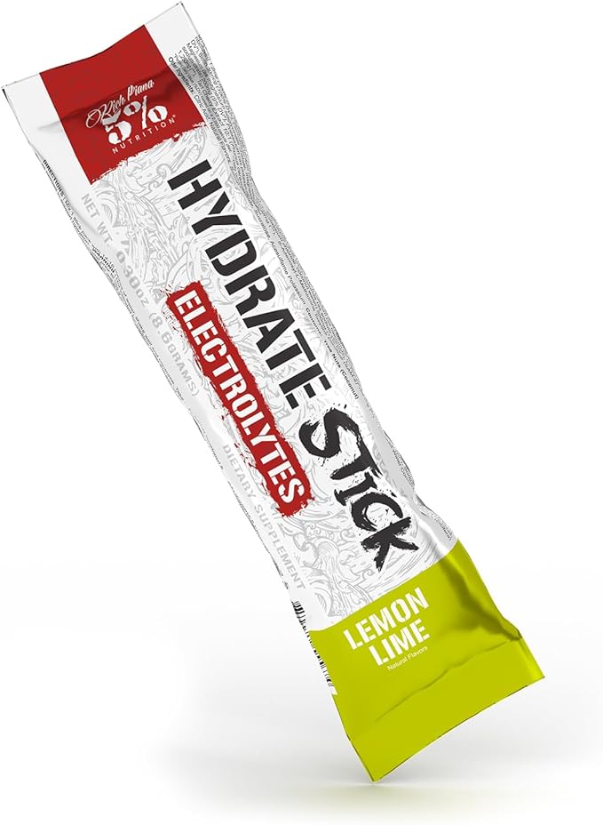 5% Nutrition Hydrate Stick Hydration Packets | Sport Electrolyte Powder Mix Packets with Coconut Water (Lemon Lime) (10 Count)
