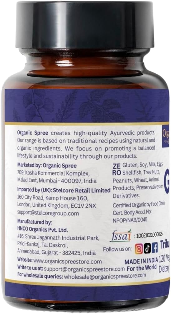 GOKSHURA 120 Tablets | Tribulus Terrestris (Gokshura) | USDA Organic Certified | Supports Immunity and Strength | Organic and Natural 120tab - Pack of 3