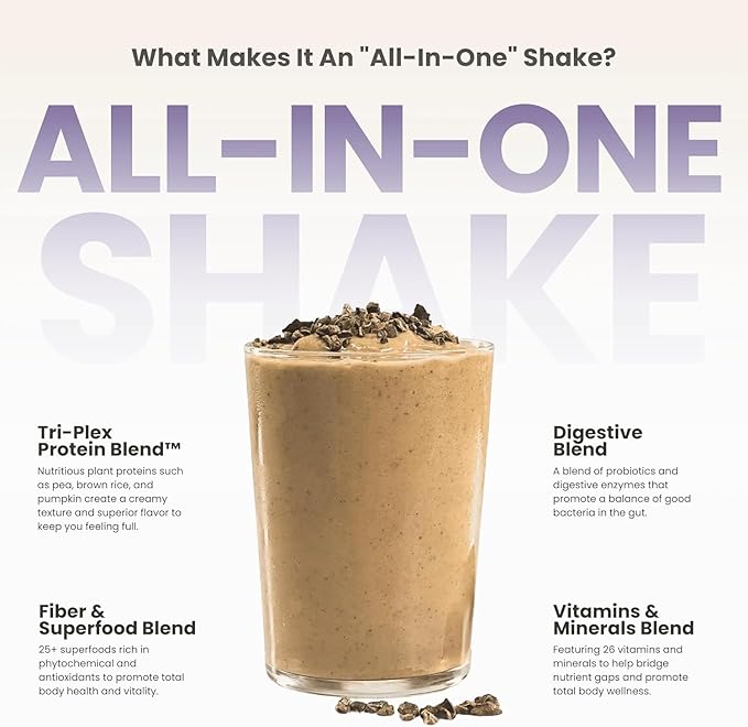 310 Nutrition All-In-One Meal Replacement Shake-Superfood Protein with Fiber, Probiotics & Adaptogens โ Low Carb, Vegan, Keto & Paleo Friendly - ๐ฎ๐ด ๐ฆ๐ฒ๐ฟ๐๐ถ๐ป๐ด๐ ๐ ๐ผ๐ฐ๐ต๐ฎ