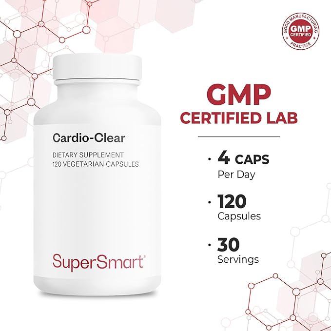 Supersmart - Cardio Clear (Garlic EDTA Supplement) - with Malic Acid, Calcium Disodium EDTA, Magnesium, Bromelain | Non-GMO & Gluten Free - 120 Vegetarian Capsules