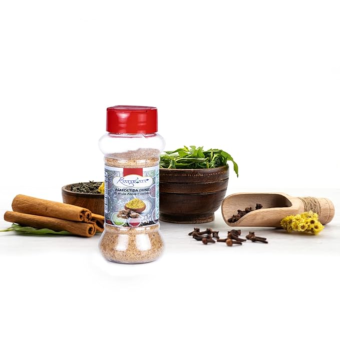 Ramaroma Asafetida (Hing) Ground 3.5oz (100g) ~ All Natural | Salt Free | Vegan | Non-GMO | Asafoetida Indian Spice | Best for Onion Garlic Substitute
