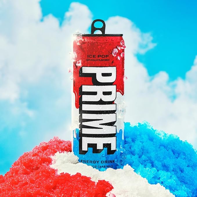 PRIME Energy ICE POP | Zero Sugar Energy Drink | Preworkout Energy | 200mg Caffeine with 355mg of Electrolytes and Coconut Water for Hydration| Vegan | Gluten Free |12 Fluid Ounce | 24 Pack