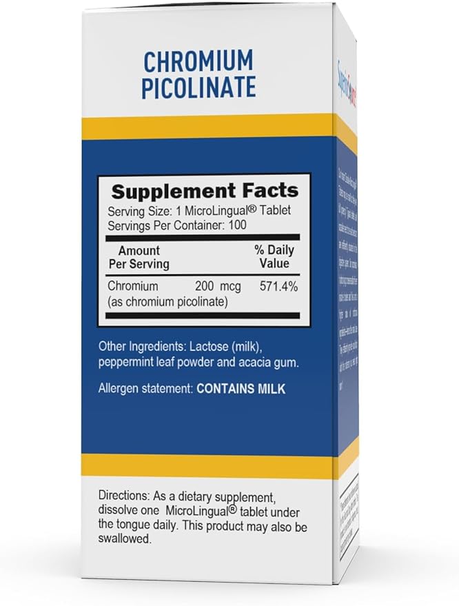 Superior Source Chromium Picolinate - Supplement for Women & Men - Supplement Formula Supports Healthy Sugar Metabolism - Mineral Supplement Aids Overall Health - 500 mcg, 50 Instant Dissolve Tablets