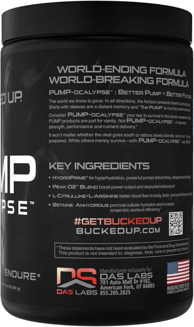 Pump-ocalypse Raspberry Lemonade | Nitric Oxide and L Arginine Supplement | Citrulline Malate, GlycerPump | Ultimate N.O. Booster | Lean Muscle Support | Blood Flow, Vascularity, Hydration, Endurance