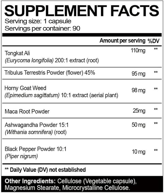 Weijia Yitong Ge Ali 500mg 90 Capsules - Tribulus terrestris and biotin, Vegetarian Capsules, Gluten Free, Potent Extract