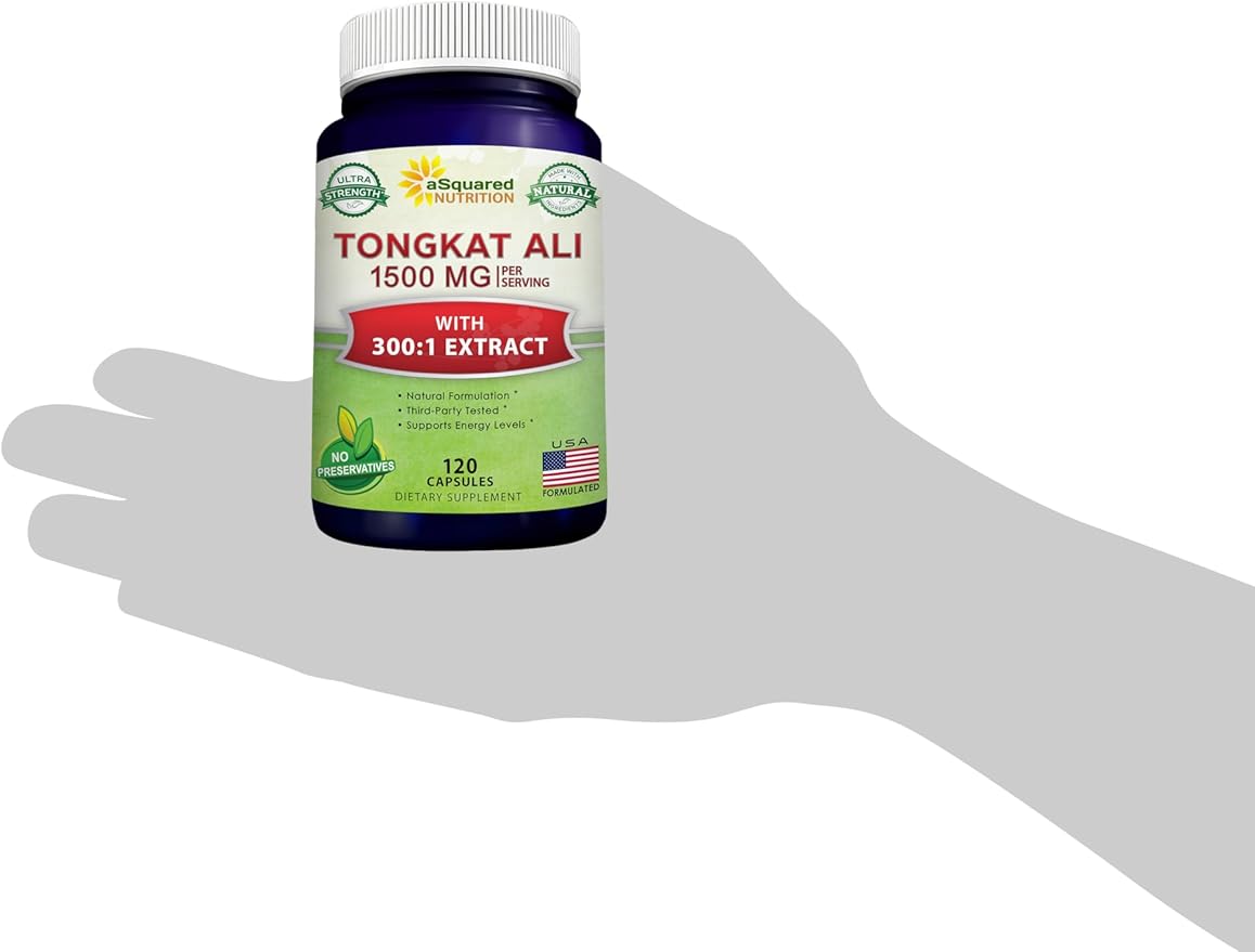 aSquared Nutrition Tongkat Ali 1500mg - 120 Capsules - Longjack (Eurycoma Longifolia) Extract Supplement & Long Jack Root Powder Pills - Tongkat Ali for Men & Women