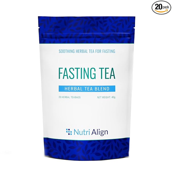 Nutri-Align Fasting Tea | 20 Herbal Tea Bags with Chamomile, Dandelion Root, Rosehips, Cinnamon Bark, Elderflower, Cardamom & Fenugreek | Caffeine Free Fasting Tea for Extended & Intermittent Fasting