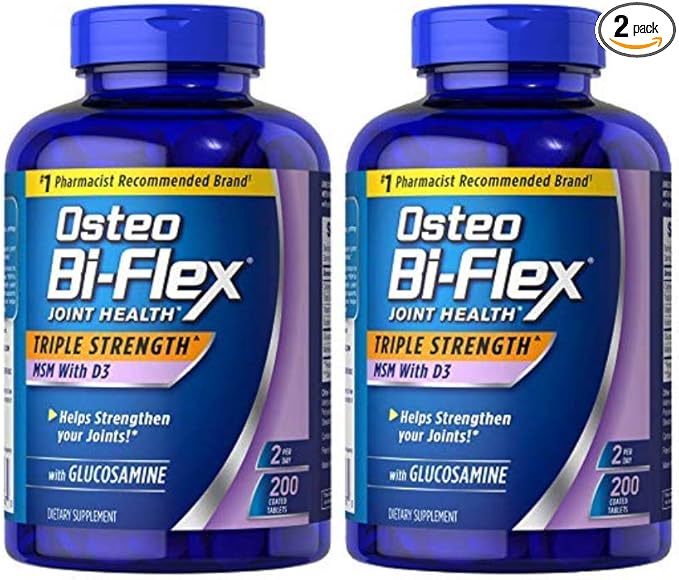 Osteo Biflex Triple Stregnth MSM Vitamin D3 200 tabs (2 Pack)