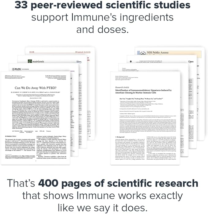 LEGION Immune- Immune Booster for Adults, Natural Immunity System Support w/Vitamin C (500mg), American Ginseng, Guduchi, and Garlic Supplement.