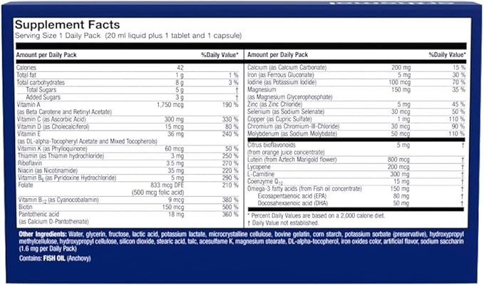 Orthomol Sport, 7-Day Supply, Premium Sports Nutrition Supplement with Vitamins A, B, C, D, E, Zinc, Iodine, Coenzyme Q10, L-Carnitine, Omega-3, and Essential Minerals for Optimal Performance
