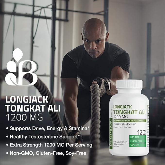 Bronson Longjack Tongkat Ali Extra Strength, 250 Vegetarian Capsules