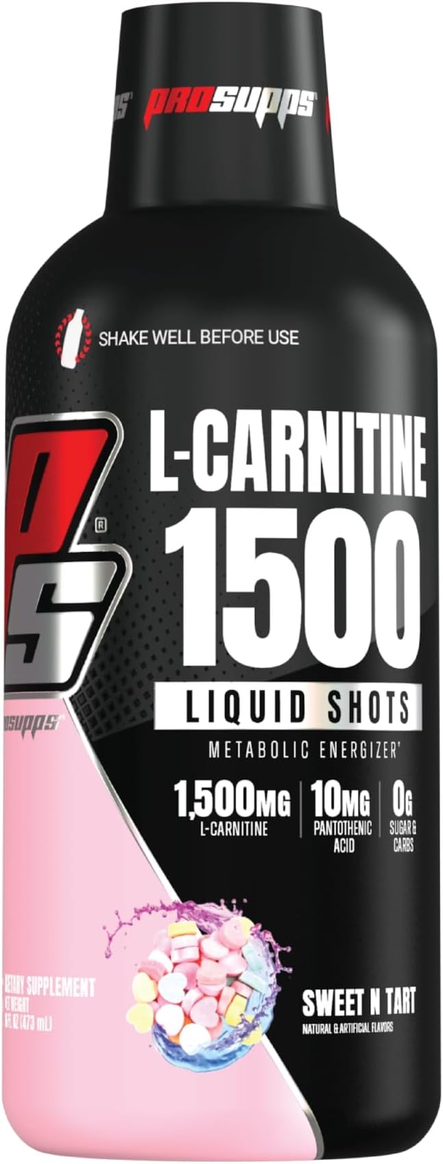 PROSUPPS L-Carnitine Liquid 1500, Stimulant-Free Liquid Shots for Men & Women - Clean Workout Drink for Energy, Performance & Muscle Recovery - No Sugar, No Carbs - 31 Servings, Sweet N-Tart