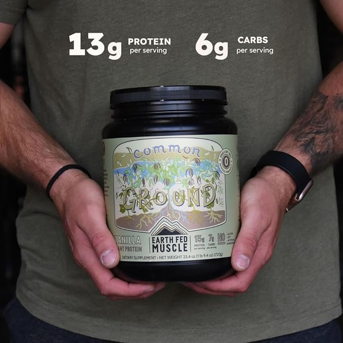 Earth Fed Muscle Common Ground Vanilla Vegan Protein - Soy Free, Gluten Free, 30 Servings