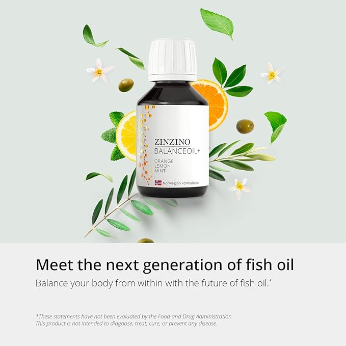 Essent+ Premium BalanceOil+ Orange Lemon Mint - Omega-3 Supplement with Fish Oil, Polyphenols, and Phytonutrients - 100 ml