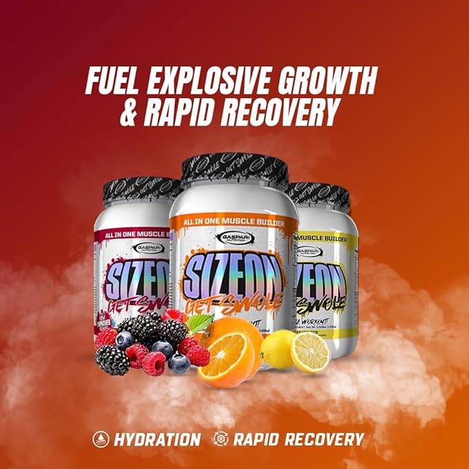 Gaspari Nutrition SizeOn, The Ultimate Hybrid Intra-Workout Amino Acid & Creatine Formula, Increased Muscle Volume & Muscle Recovery (Grape Cooler, 24 Servings)