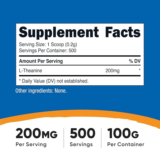 Nutricost L-Theanine Powder 100 Grams - Gluten Free & Non-GMO