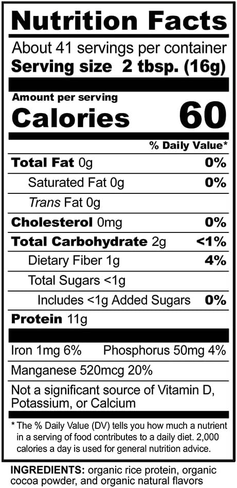 NutriBiotic Certified Organic Rice Protein Chocolate, 22.9 Oz | Low Carbohydrate Vegan Protein Powder | Raw, Certified Kosher & Keto Friendly | Made Without Chemicals, GMOs & Gluten | Easy to Digest