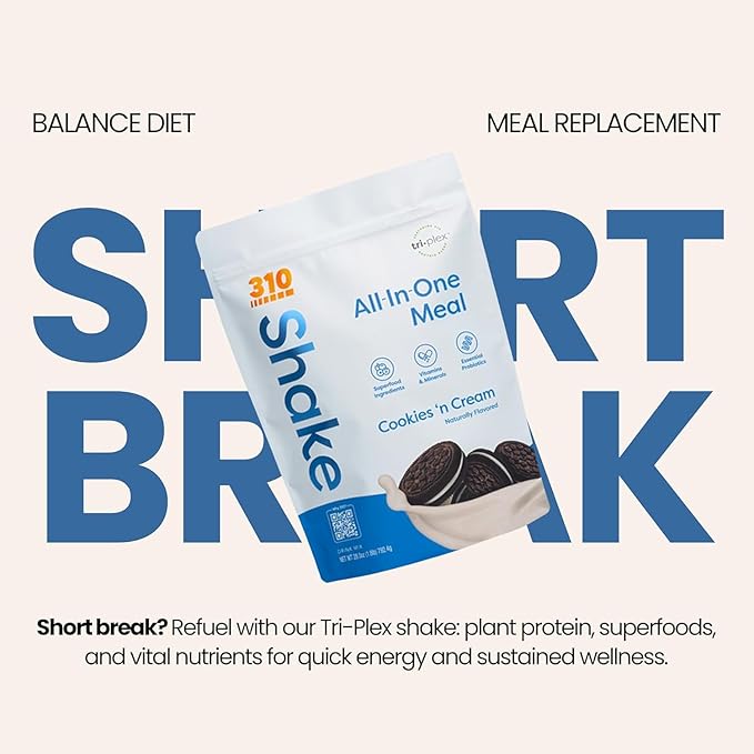 310 Nutrition All-in-One Meal Replacement Shake-Superfood Protein with Fiber, Probiotics & Adaptogens โ Low Carb, Vegan, Keto & Paleo Friendly โ๐ฎ๐ด ๐ฆ๐ฒ๐ฟ๐๐ถ๐ป๐ด๐ ๐๐ผ๐ผ๐ธ๐ถ๐ฒ๐ '๐ป ๐๐ฟ๐ฒ๐ฎ๐บ