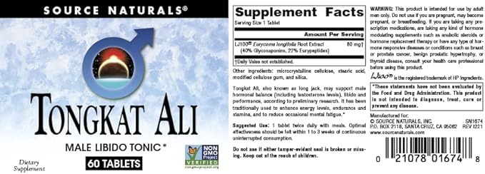 Source Naturals Tongkat Ali Male Libido Tonic* - 60 Tablets