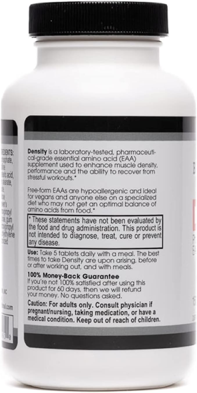 Beverly International Density, 150 Tablets. Essential Amino Acids (EAAs). Boost Your Body's EAAs and Build Muscle Easier with Density. Complete and Balanced Formula. Unlock Your Vegan Potential