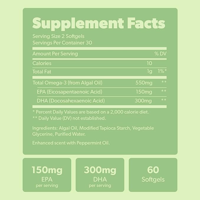 Vegan Omega 3 & Vegan Vitamin D3 + K2 Supplement Bundle - Plant-Based DHA & EPA Fatty Acids, 4000 IU Vitamin D3 and 100mcg Vitamin K2 as Mk7