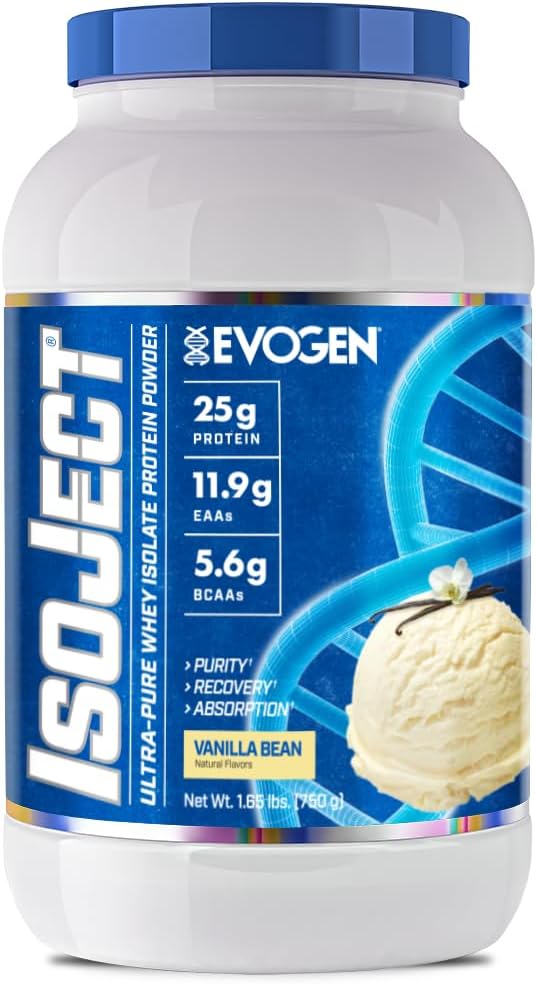 Evogen Isoject - Whey Protein Isolate | Ultra-Pure Whey Protein Powder with Ignitor Enzymes, BCAAs, and EAAs | Enhanced Absorption & Recovery | Vanilla Bean | 25 Servings