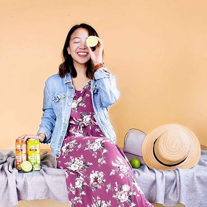 Amy & Brian Coconut Water, Can Lime, 17.5 Fl Oz (Pack of 12)