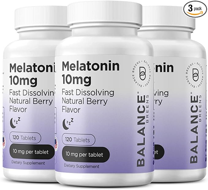 Balancebreens Melatonin 10mg Fast-Dissolve, 120 Tablets โ Natural Sleep Aid for Restful Nights, Drug-Free Support for Relaxation and Tranquility
