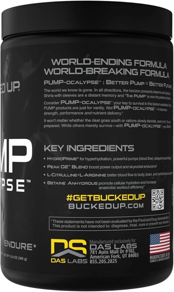 Pump-ocalypse Tropical | Nitric Oxide and L Arginine Supplement with Citrulline Malate, GlycerPump | Ultimate N.O. Booster | Lean Muscle Support for Blood Flow, Vascularity, Hydration and Endurance