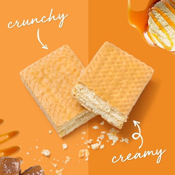 Power Crunch Protein Wafer Bars, High Protein Snacks with Delicious Taste, Salted Caramel, 1.4 Ounce (12 Count) (Pack of 2)
