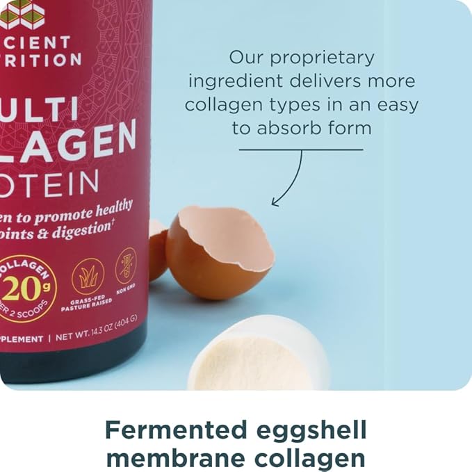 Ancient Nutrition Collagen Peptides Powder, Multi Collagen Protein, Women & Men, Vitamin C, Probiotics, Hydrolyzed Collagen, Supports Skin, Joints, Gut Health, Unflavored, 24 Servings