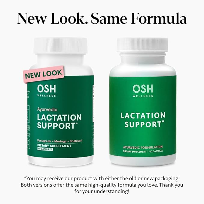 Ayurvedic Lactation Supplement with Moringa, Fenugreek, Fennel Seeds & More | Made in USA | 100% Organic | Lactation Support | Breastfeeding Supplements | 60 Capsules - OSH Wellness