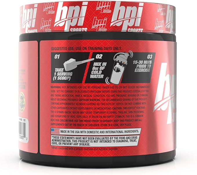 BPI Sports 1.M.R Vortex Pre Workout Powder – Fruit Punch Flavor – 50 Servings – High Stim Preworkout for Men & Women with Glycerol, Caffeine, Niacin, and Herbal Extracts – Energy, Focus & Endurance