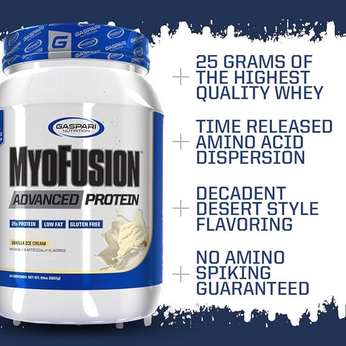 Gaspari Nutrition Myofusion Advanced Protein, Protein Blend with Whey Protein, Casein Protein and Isolate Protein, Low Fat and Gluten Free (Chocolate Peanut Butter Crunch, 4 Pound)
