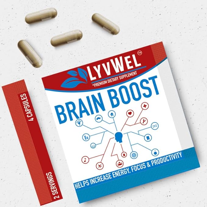 Brain Boost Capsules - Advanced Cognitive Enhancer for Razor-Sharp Focus, Sustained Energy & Mental Clarity - 5-Pack (10 Servings)