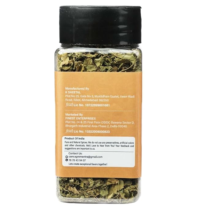 Agro Mantra natural and organic Fenugreek Leaves (Dried Kasoori Methi) 0.6 oz (17g) All Natural, Salt-Free, Vegan, No Colors, Gluten Free, NON-GMO, Indian geotag product