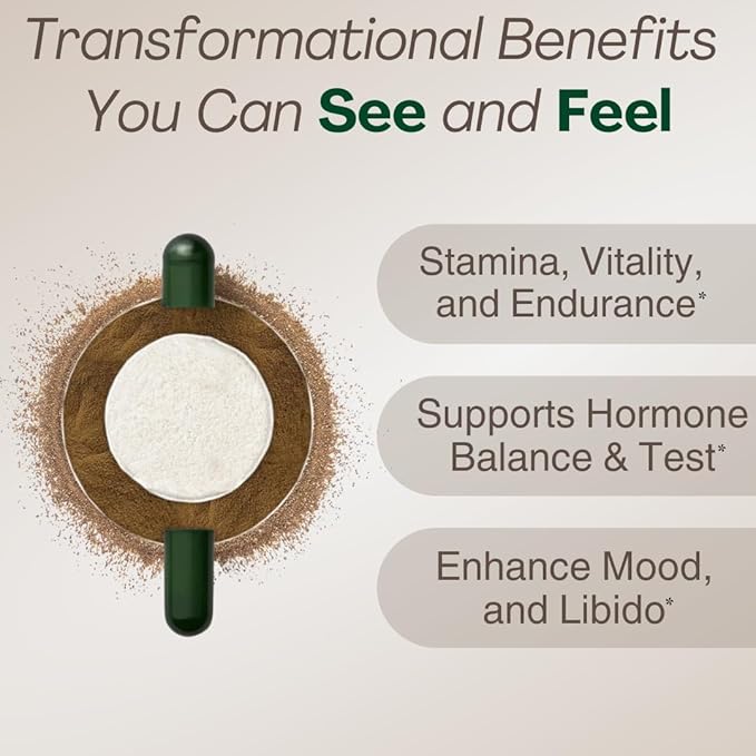 MACAPLUS+ 40,000mg 40x Strength Organic Black Maca Root + Ashwagandha + Fenugreek - #1 Highest Potency Black Maca Root Capsules for Men and Women Supplement 100% Pure Maca Peruana 40:1 Powder Pills