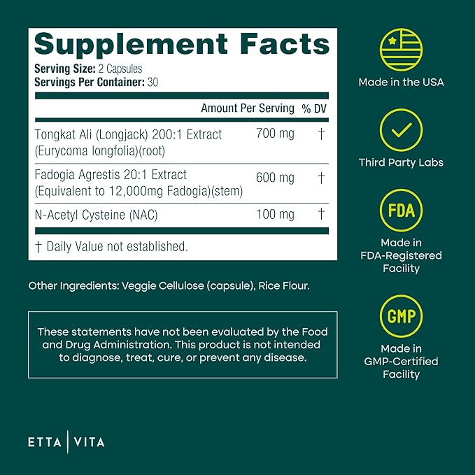 Potent Longjack - Tongkat Ali & Fadogia Agrestis Supplement for Men & Womens Energy, T Support, Lean Muscle Growth & Recovery, Hormonal Balance, Pre-Workout with Vegan NAC Liver Detox & Cleanse