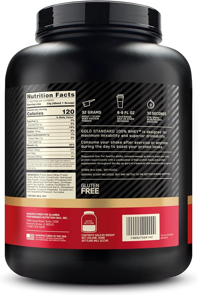 Optimum Nutrition Gold Standard 100% Whey Protein Powder, Extreme Milk Chocolate, 5 Pound (Packaging May Vary)