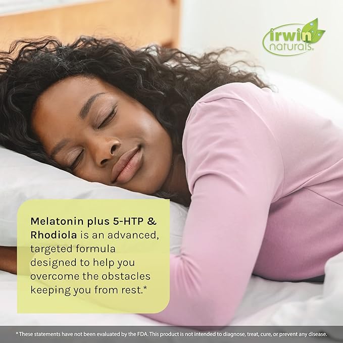 Irwin Naturals Melatonin Plus 5-HTP & Rhodiola - 54 Liquid Soft-Gels - with L-Theanine, Lemon Balm & Ashwagandha