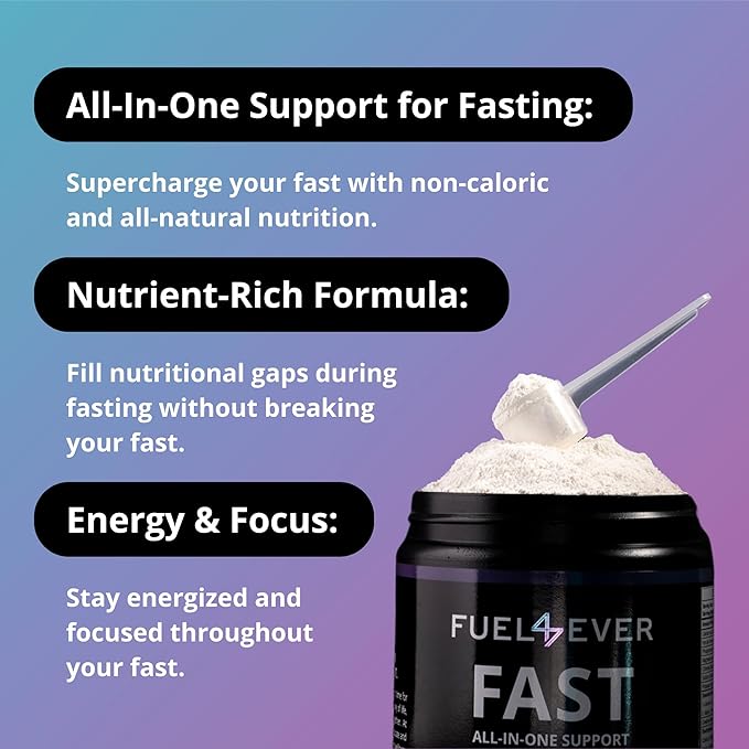 Fast Fasting Electrolyte Powder | with Creatine, Essential Amino Acids & Green Tea Extract | No Sugar, No Artificial Sweeteners or Ingredients | Lemon Lime Flavor 30 Servings
