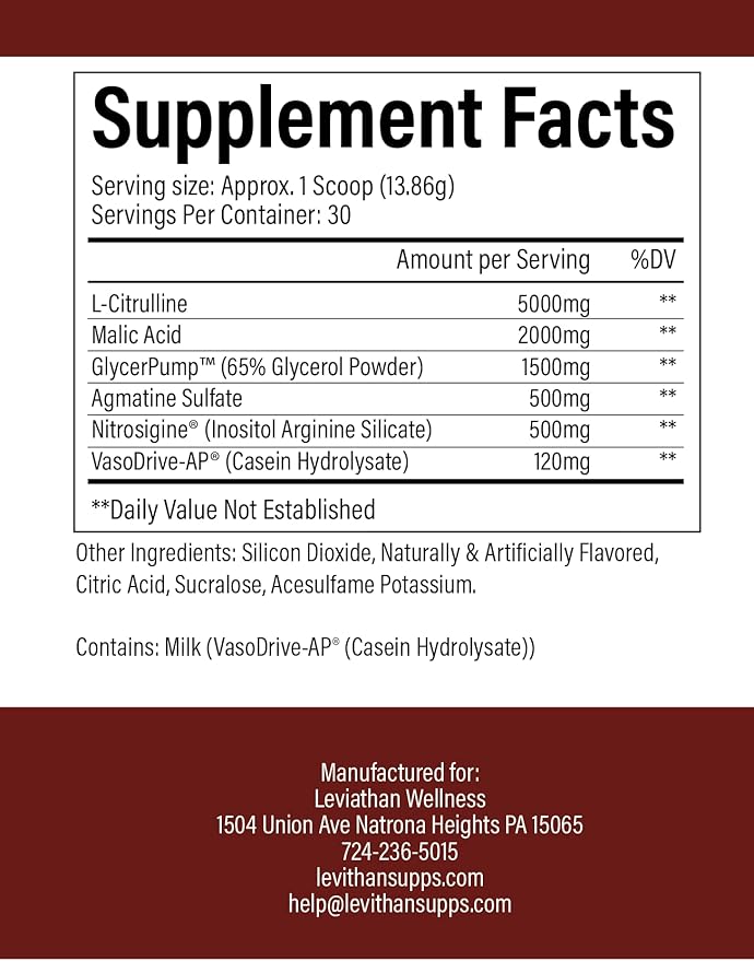 Vigor - Stimulant-Free Nitric Oxide Pre-Workout Powder | L-Citrulline (5000mg), Malic Acid (2000mg), GlycerPump (1500mg)| Blue Raspberry| 30 Servings, 13.86g Each | Made in The USA