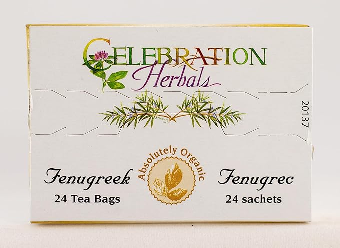 CELEBRATION HERBALS Fenugreek Seed Organic 24 Bag, 0.02 Pound