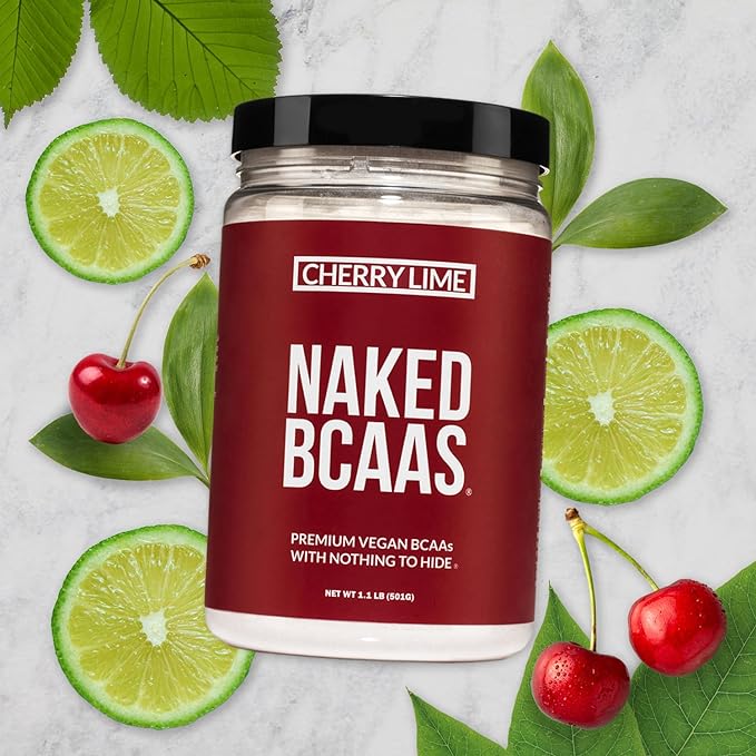 NAKED Cherry Lime BCAAs Amino Acids Powder, 100% Pure 2:1:1 Formula, Vegan Branched Chain Amino Acids, Instantized All Natural BCAA Powder Supplement - 501 Grams, 34 Servings
