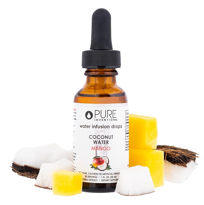Pure Inventions Coconut Water - Mango Coconut - Water Enhancer Drops - No Sugar, Calories, or Artificial Sweeteners - 1 oz