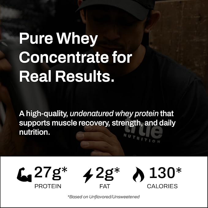 True Nutrition - Whey Protein Concentrate - 100% Whey Protein Powder - Fast Acting Low Carb Powder with Essential Amino Acids - High in Leucine - Chocolate Fudge Brownie - 1lb.
