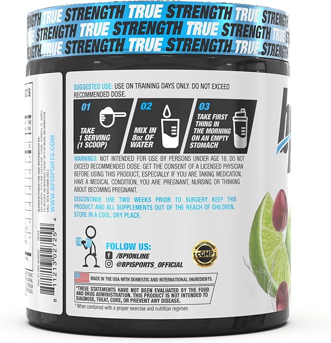 BPI Sports Best BCAA Shredded - Caffeine-Free Thermogenic Recovery Formula - BCAA Powder - Lean Muscle Building - Accelerated Recovery - Weight Loss - Hydration - Cherry Lime - 25 Servings - 9.7 oz.