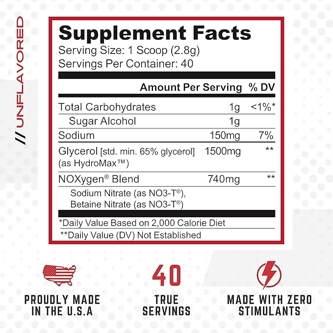 Purus Labs NOXYGEN Powder, 40 Servings (Unflavored)